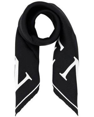 McQueen Silk Foulard Scarf - Black