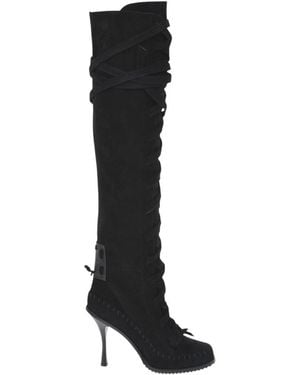 DSquared² Suede Lace-Up Boots - Black