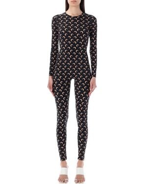 Marine Serre Moon Printed Stretch Jersey Catsuit - Black