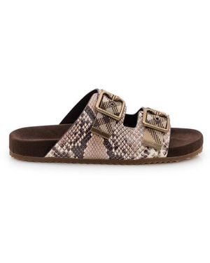Burberry Colour Block Sandals - Brown