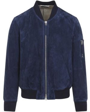 Tom Ford Band Collar Jacket - Blue