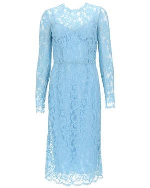 dolce and gabbana light blue lace dress Cordonetto lace sheath dress