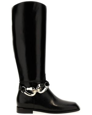 Tory Burch Leather Riding Ankle Boots - Black