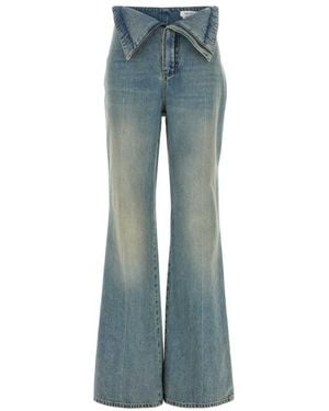 McQueen Flared Flat Front Pant - Blue