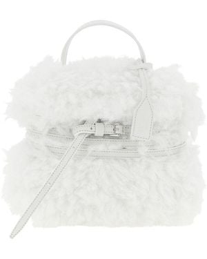 Moschino Tie Me Small Satchel - White