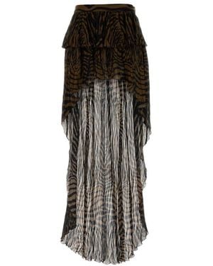 Blumarine Printed Maxi Skirt - Black