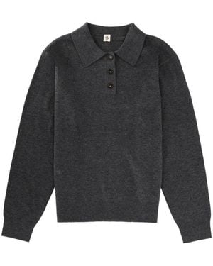 THE GARMENT Solid Shirt Collar Jumper - Grey