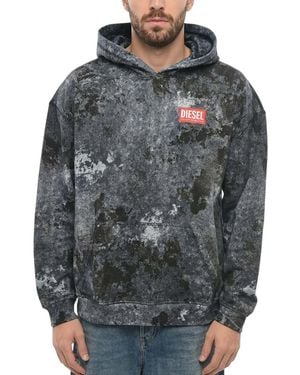 DIESEL Tie-Dye Relaxed Hoodie - Gray