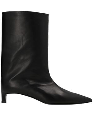 Jil Sander Leather Ankle Boots - Black