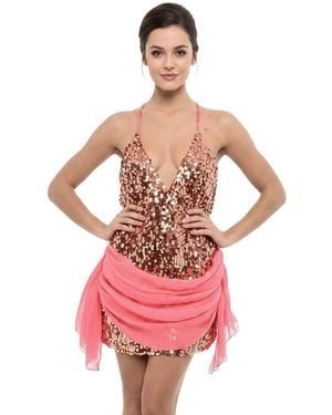 DSquared² Embellished Halter Neck Mini Dress - Pink