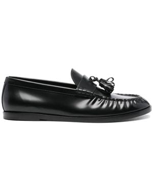 The Row Leather Loafers - Black