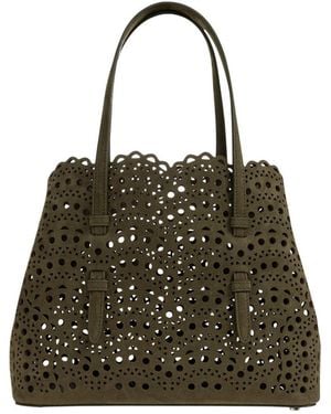 Alaïa Khaki Vienne Mina 25 Small Tote - Brown