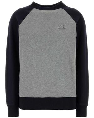 Miu Miu Color Block Crew Neck Sweater - Gray