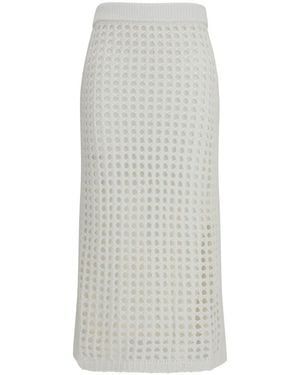 Max Mara Crochet Ankle Length Skirt - White