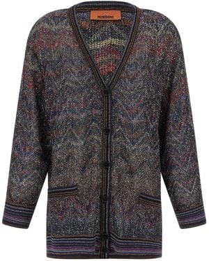 Missoni Zigzag Pattern Cardigan - Gray