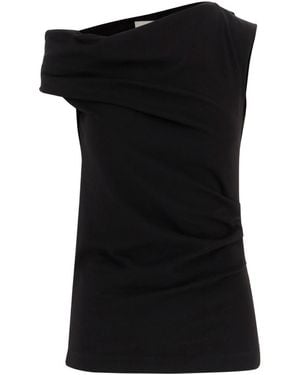 Dries Van Noten Solid One Shoulder Top - Black
