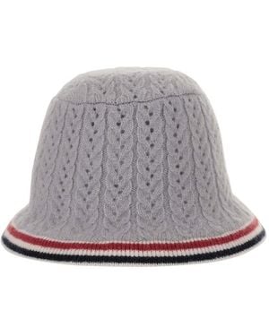 Thom Browne Colorful Striped Hat - Gray