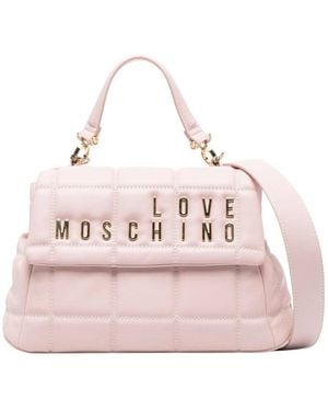 Love Moschino Light Logo Medium Satchel - Pink