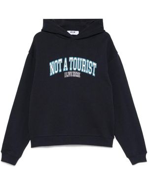 MSGM Logo Print Hoodie - Black