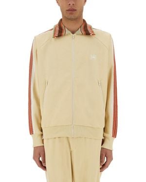 Sasquatchfabrix. Stripes Shirt Collar Jacket - Natural