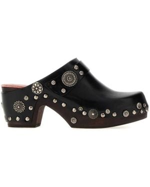 Chloé Talis 70 Studded Leather Clogs - Black