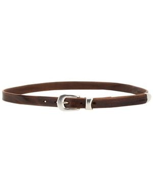 Our Legacy Textured Buckle Belt - Brown