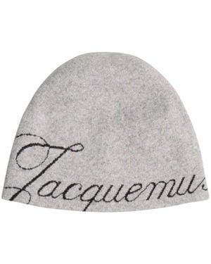 Jacquemus Logo Beanie Cap - Grey