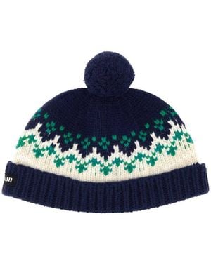 Miu Miu Knitted Beanie Hat - Blue