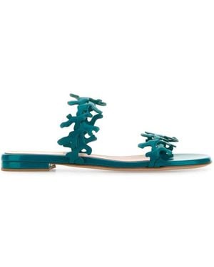 Gianvito Rossi Nappa Leather Ocean Sandal Slippers - Green