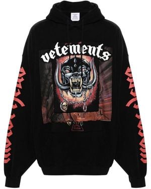 Vetements Logo-Appliqu Hoodie - Black