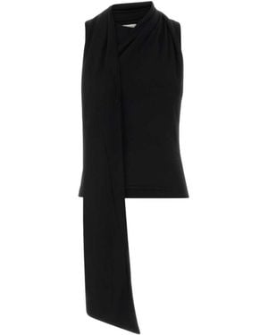 Ami Paris Solid V Neck Top - Black