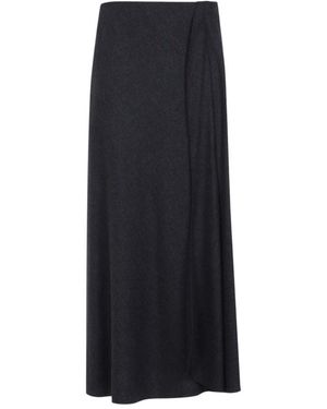 Giorgio Armani Solid Maxi Skirt - Black