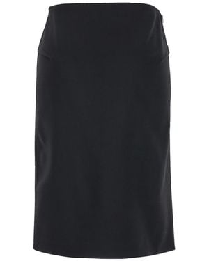 Versace Stretch Wool Skirt - Black