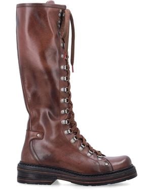 Miu Miu Leather Archival Boots - Brown