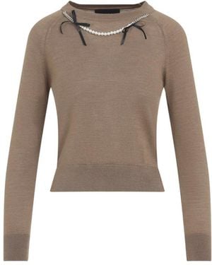 Simone Rocha Pearl Sweater - Brown
