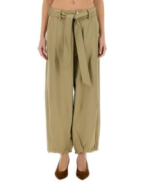 Alysi Tapered Pleated Pants - Green