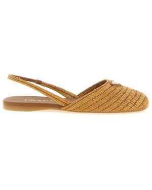 Prada Slingback Ballet Flats - Brown