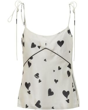 Marni Printed Scoop Neck Top - White