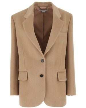 Stella McCartney Solid Notched Lapel Blazer - Brown