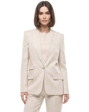 Stella McCartney Solid Peaked Lapel Blazer - Natural