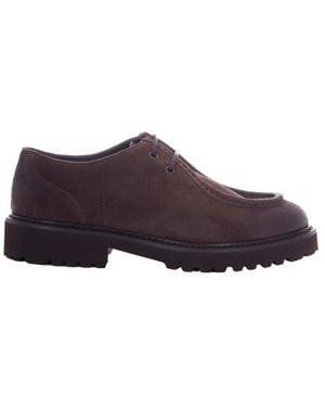 Doucal's Solid Lace Up Shoes - Brown