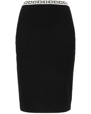 Versace Geometric Knee Length Skirt - Black