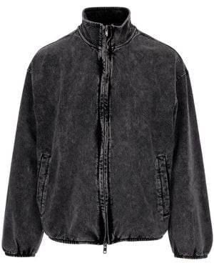 DIESEL Mock Collar Sweat Jacket - Black
