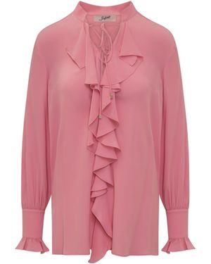 The Seafarer Band Collar Top - Pink