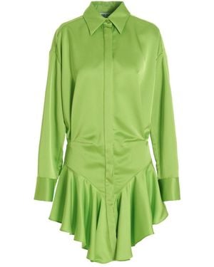 The Attico Solid Shirt Mini Dress - Green
