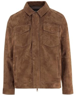 Yves Salomon Shirt Collar Jacket - Brown
