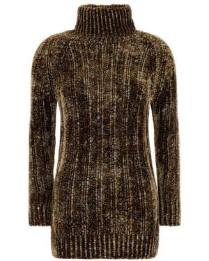 Dries Van Noten Knitted Turtle Neck Jumper - Brown