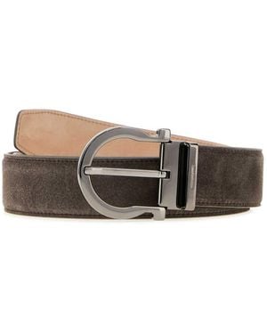 Ferragamo Solid Buckle Belt - Brown