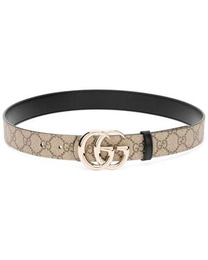 Gucci Gg Logo Reversible Belt - Black