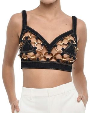 DSquared² Embellished V Neck Top - Black